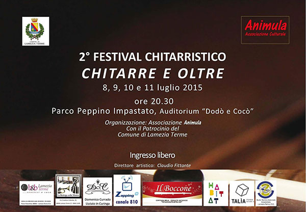  Lamezia: 2° festival "Chitarre e oltre” al parco Impastato