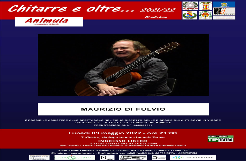Lamezia, il 9 maggio Maurizio Di Fulvio in città per “Chitarre e oltre…”