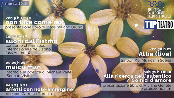 Lamezia, gli appuntamenti di marzo al Tip teatro, il 9 inaugurazione incontri dedicati a libri e letteratura