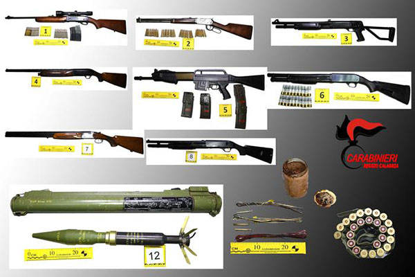 Trovato arsenale cosche, anche bazooka. Cafiero, siamo preoccupati