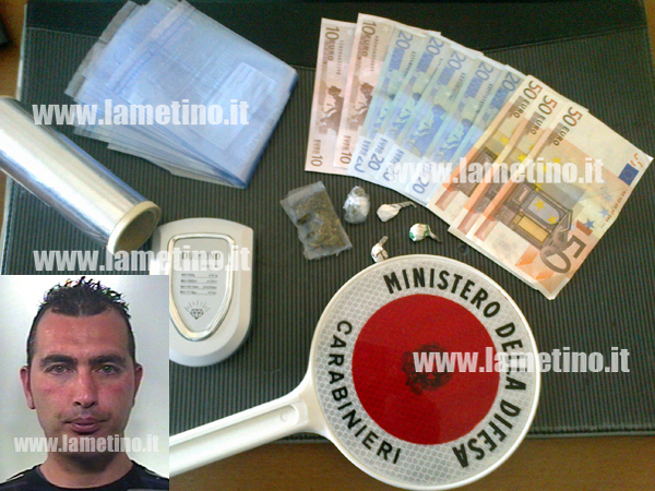 Lamezia: Arrestato 35enne per detenzione ai fini di spaccio di cocaina e marijuana