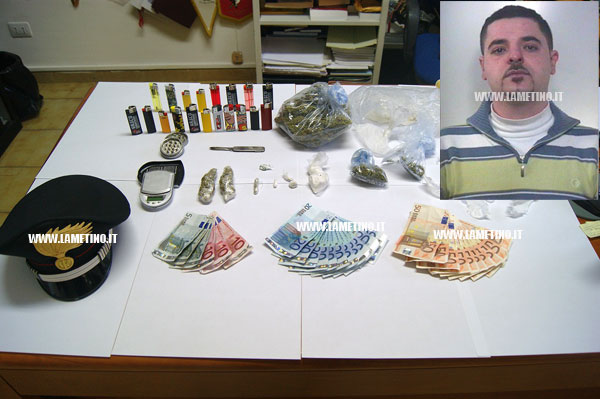 Falerna: Colto in possesso di sostanze stupefacenti. Arrestato 32enne