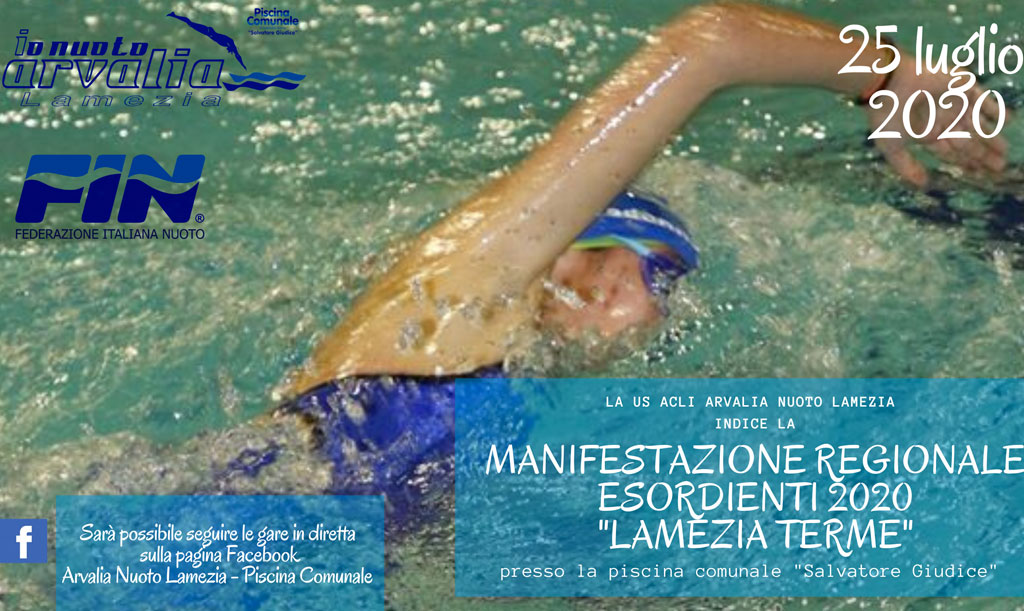 Arvalia Nuoto Lamezia, gare indette dalla Fin saranno trasmesse in diretta il 25 luglio