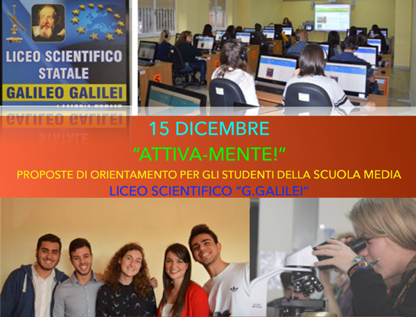 Lamezia, il 15 dicembre orientamento per le scuole medie al liceo scientifico Galilei