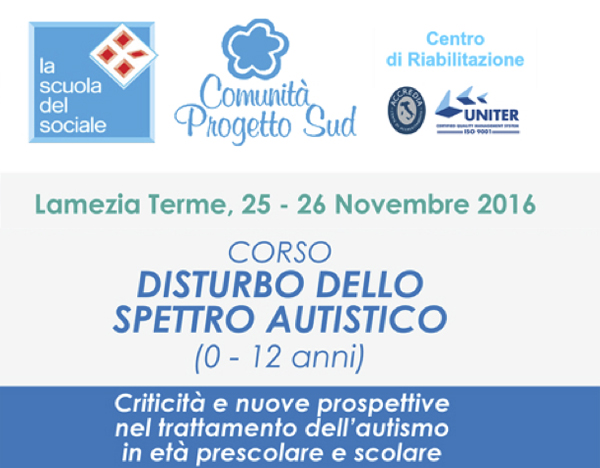 Lamezia: il 25 e 26 novembre due giornate dedicate all’autismo organizzate dalla Progetto Sud