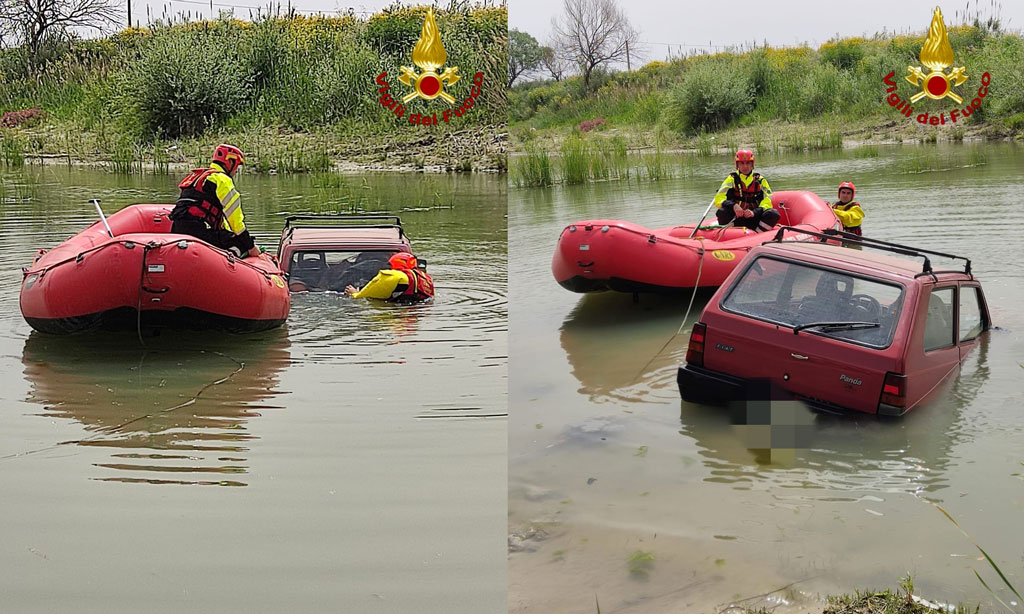 Perde il controllo dell'auto e finisce nel fiume a Cirò Marina, illeso conducente 