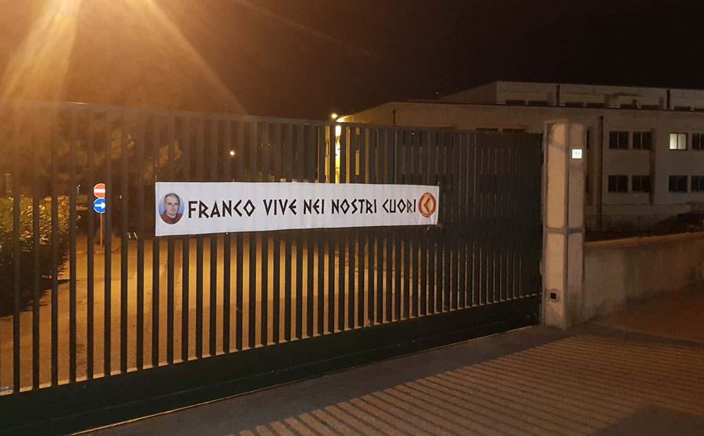 Lamezia, striscioni di Azione Identitaria in ricordo operaio morto dopo caduta da impalcatura
