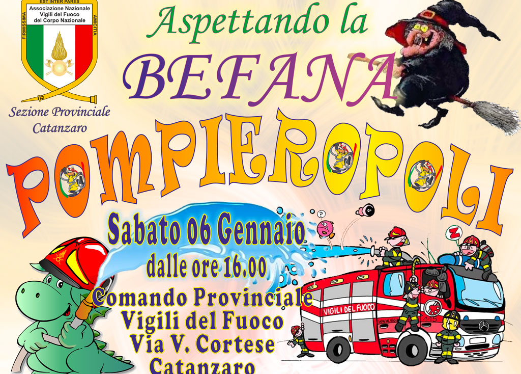 "Aspettando la Befana" con Pompieropoli il 6 gennaio a Catanzaro
