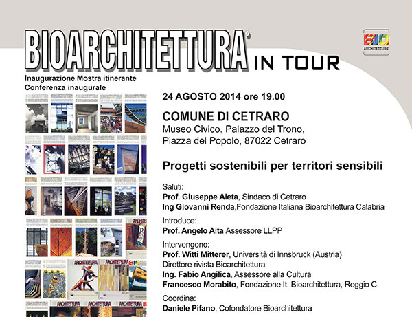 Calabria: Inaugurazione mostra itinerante di Bioarchitettura in Tour a Cetraro