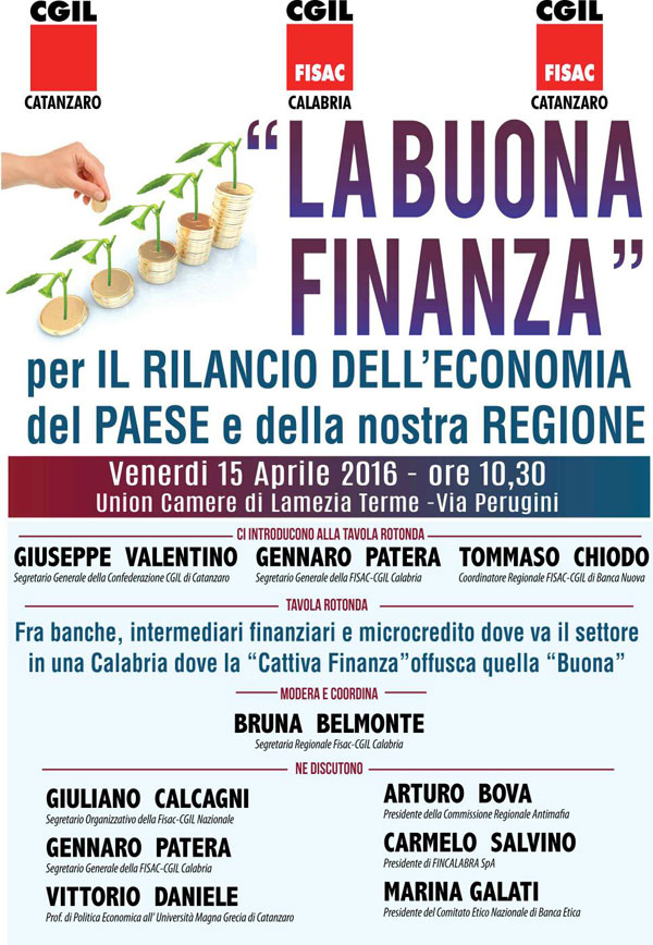 Lamezia, la “Buona finanza” per il rilancio dell’economia il 15 aprile