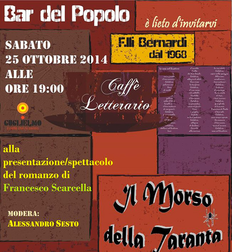 Lamezia: “Il morso della Taranta” di Francesco Scarcella sabato 25 al Caffè Letterario