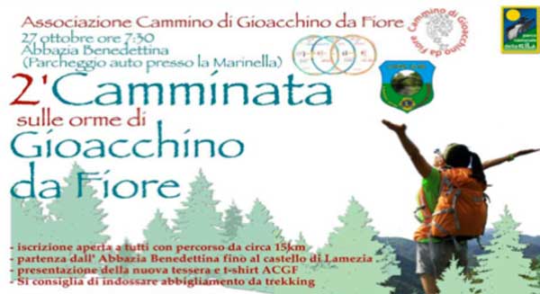 Domenica prima edizione lametina del "Cammino di Gioacchino da Fiore" dall'abbazia benedettina al Castello