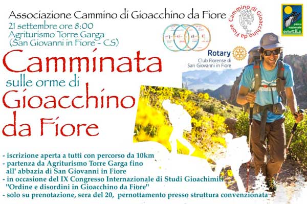 Camminata sulle orme di Gioacchino da Fiore il 21 settembre