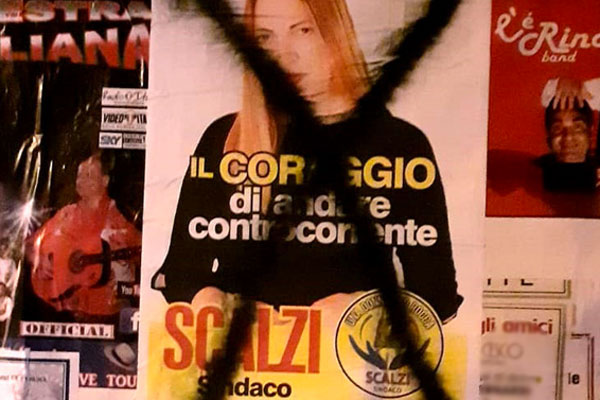 Imbrattati e bruciati manifesti candidata sindaco a Roccabernarda 