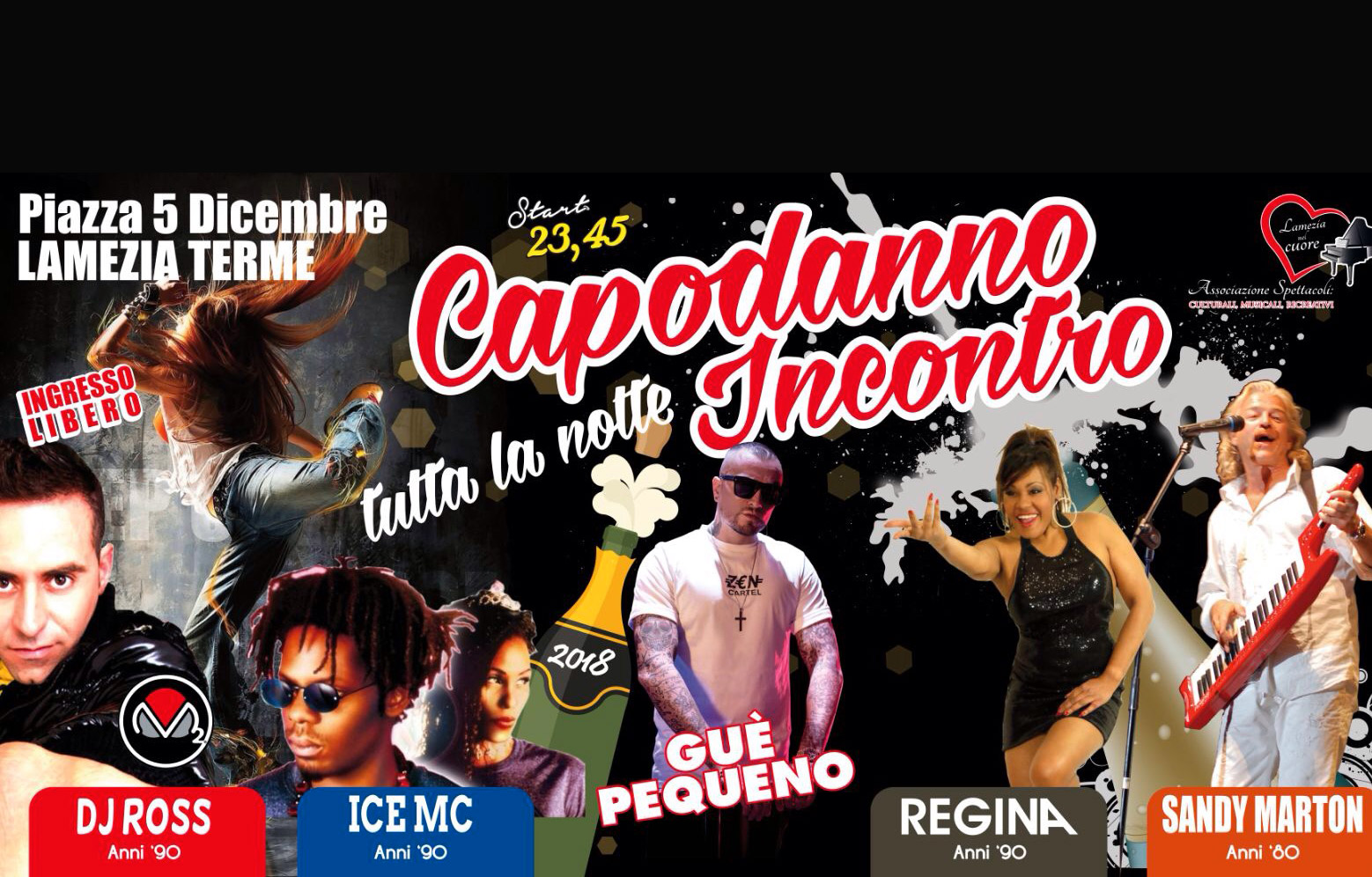 "Lamezia nel cuore" svela i protagonisti del Capodanno in piazza: Guè Pequeno, Sandy Marton, Regina, Dj Ross e Ice Cm