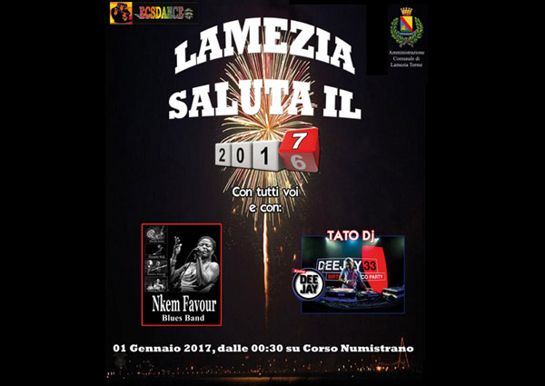 Lamezia, tutto pronto per il Capodanno 2017 con Nkem Favour Blues Band e Dj Tato su corso Numistrano
