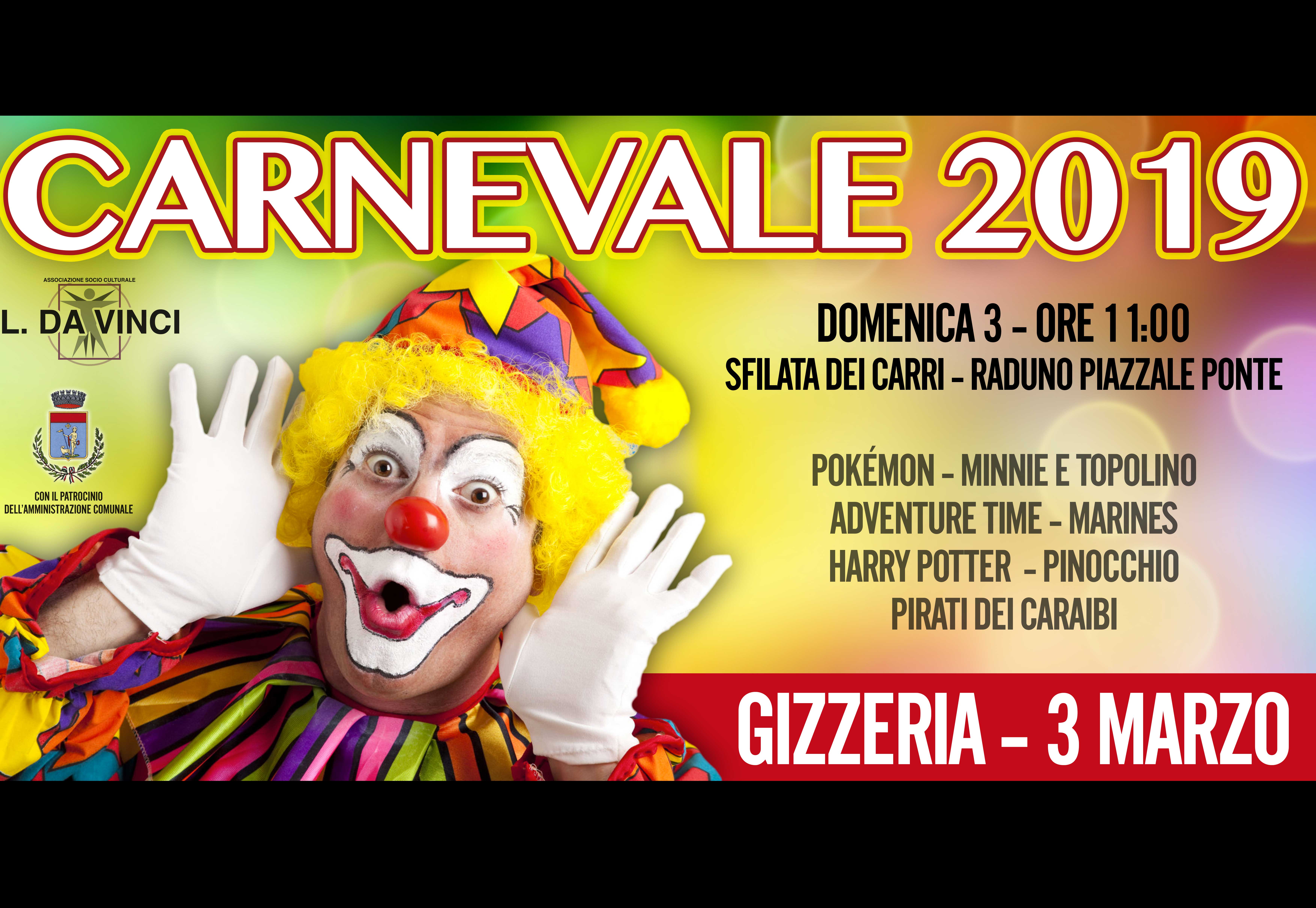 Torna il Carnevale di Gizzeria: animazione e sfilata dei carri il 3 marzo
