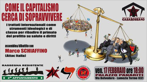 Lamezia, il 17 febbraio nuovo appuntamento del Collettivo Casarossa40: ‘Come il capitalismo cerca di sopravvivere’