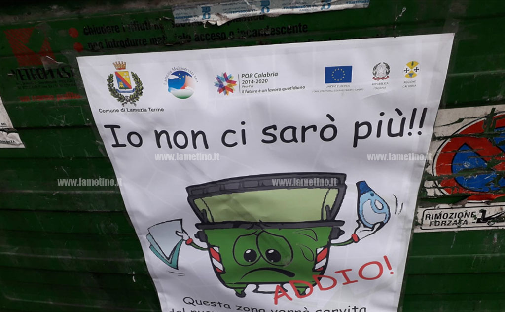 Via i cassonetti dei rifiuti dalla zona Lamezia Est dal 7 marzo