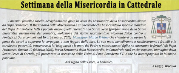 Lamezia, settimana della Misericordia: accoglienza in Cattedrale della croce di Cortale