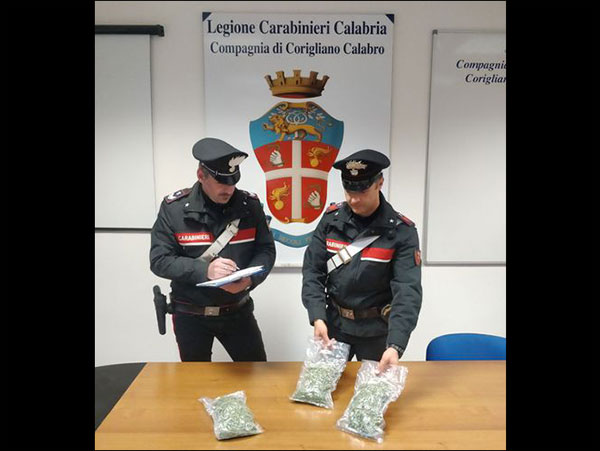 In auto con 300 grammi di droga, un arresto e una denuncia nel cosentino