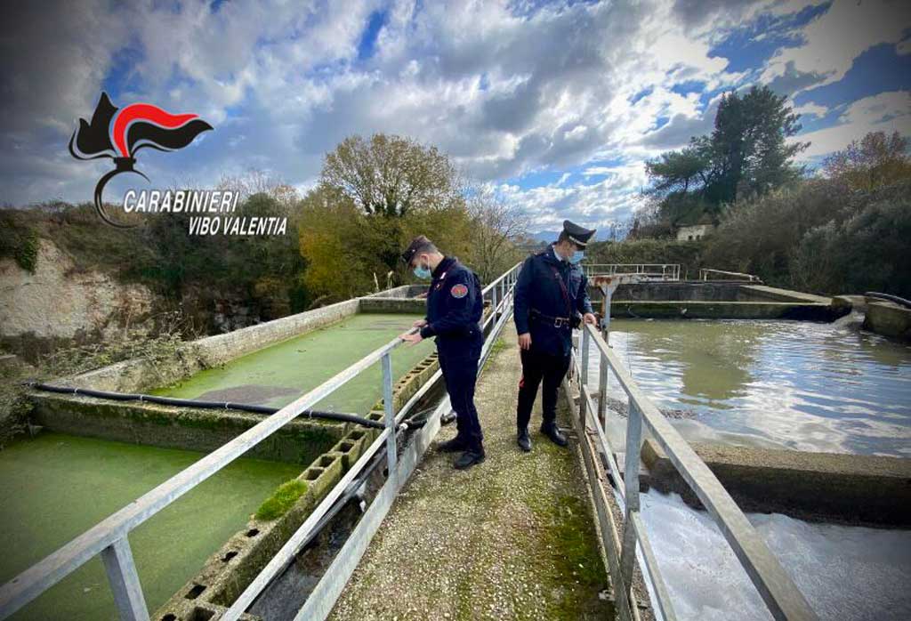Tutela ambiente, controlli dei carabinieri nel Vibonese: irregolarità al depuratore di Sant’Onofrio