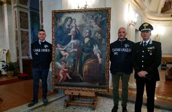 Carabinieri Cosenza recuperato antico dipinto rubato nel 1993 