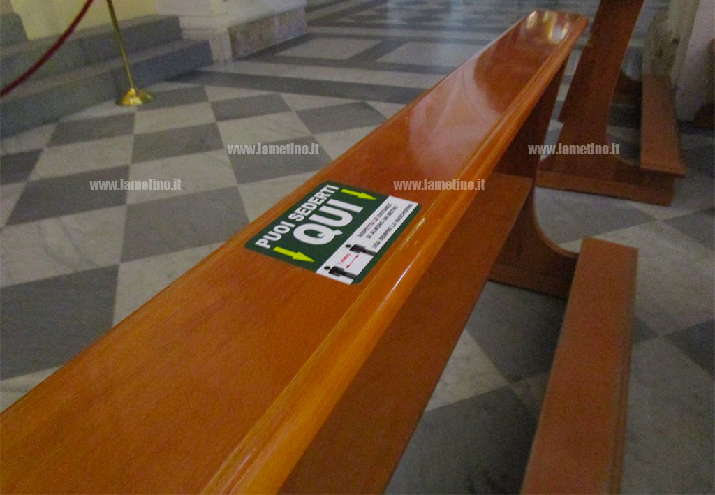 Lamezia, Fase 2: le chiese si organizzano per la riprese delle messe tra distanze di sicurezza e dispenser igienizzanti