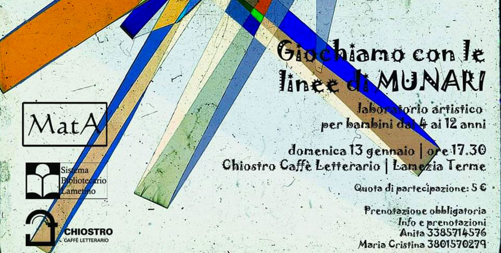 Lamezia, "Giochiamo con le linee di Munari": nuovo laboratorio per bambini al chiostro