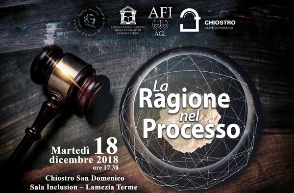 Lamezia, "La ragione nel processo" al centro di un convegno al Chiostro San Domenico 
