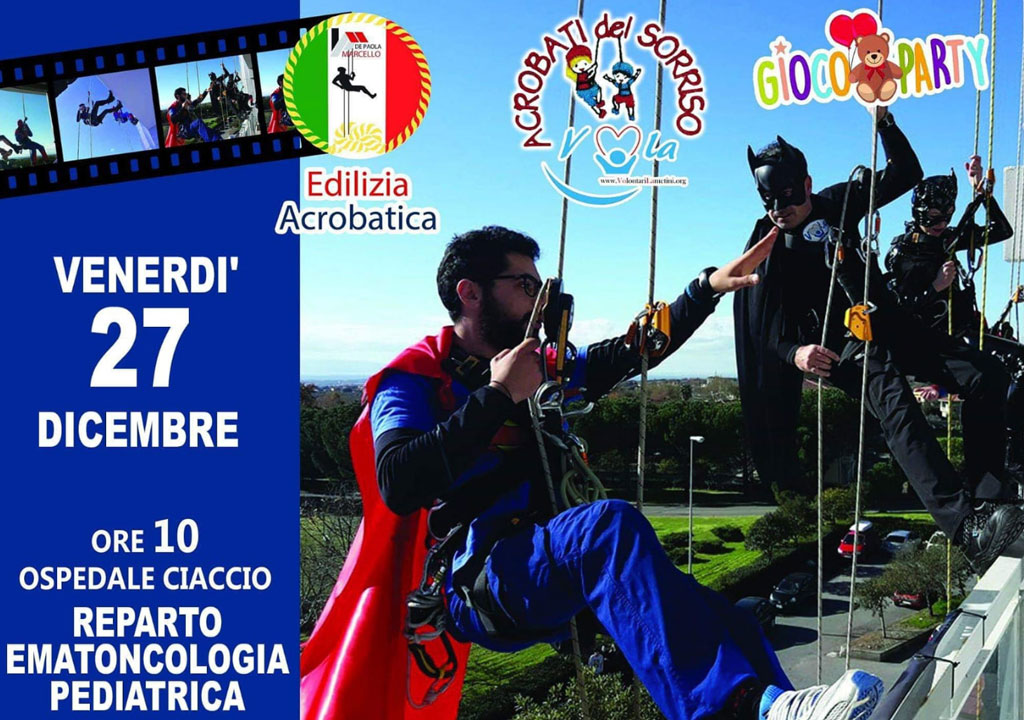 Acrobati del sorriso domani in visita ai bambini dell'ospedale Ciaccio