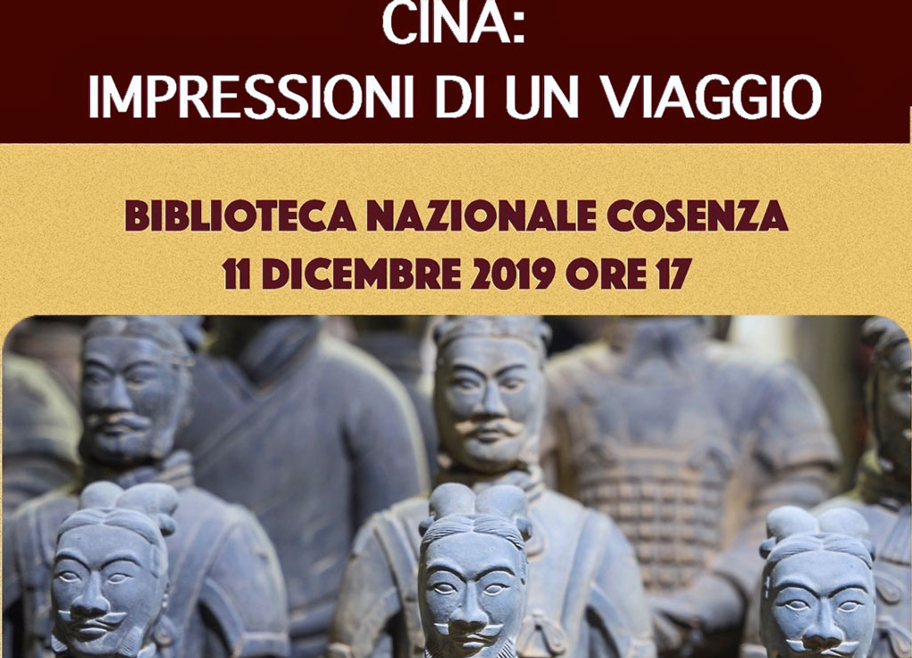 “Cina: Impressioni di un viaggio” l’11 dicembre a Cosenza