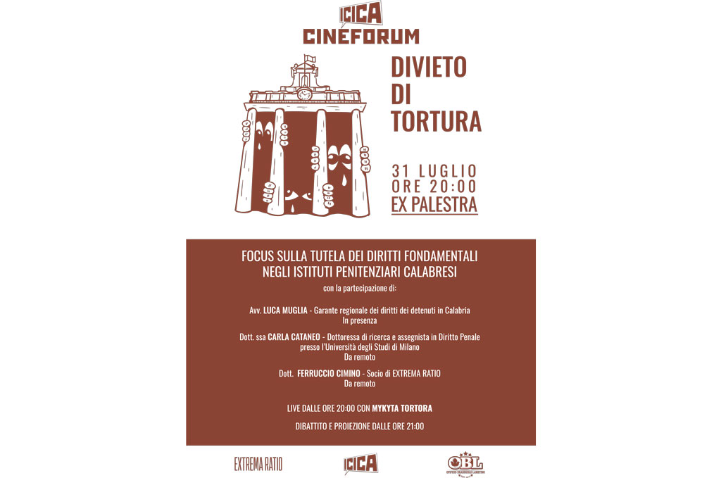 Lamezia, rassegna Icica ‘Cineforum 2024’: "Divieto di tortura" il 31 luglio al parco della Ex-palestra