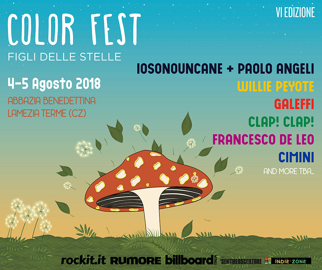 Lamezia: edizione 2018 del Color Fest il 4 e 5 agosto, annunciati i primi nomi in line up