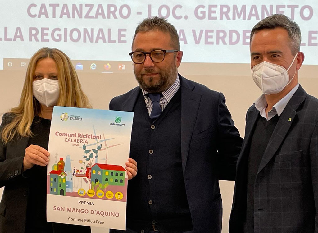 A San Mango D'Aquino il premio "Comune rifiuti free" di Legambiente