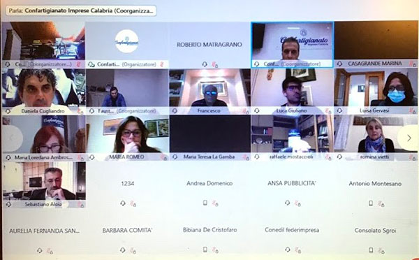 Webinar Confartigianato Calabria su “Riapri Calabria 2”: chiesto allargamento codici Ateco e lettera a Spirlì