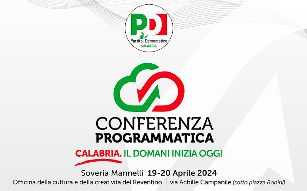 Conferenza programmatica regionale del Partito Democratico il 19 e 20 aprile a Soveria Mannelli