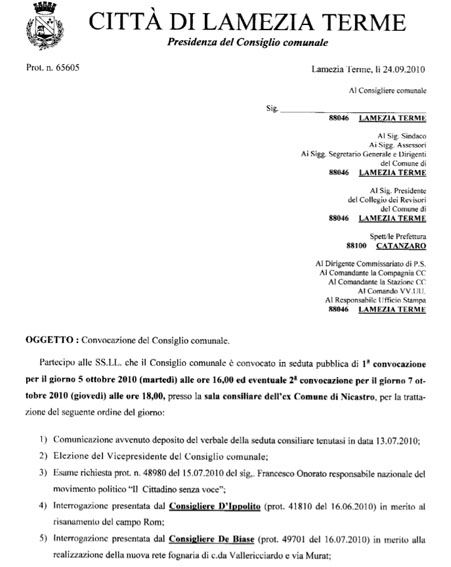 Lamezia, tutti i punti all'ordine del giorno per il prossimo consiglio comunale