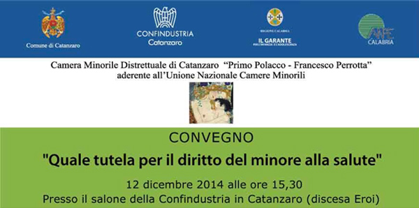 Calabria: Convegno “Quale tutela per il diritto del minore alla salute” a Catanzaro