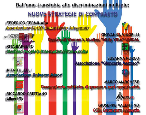 Lamezia: Convegno “Dall'omo-transfobia alle discriminazioni multiple” a palazzo Nicotera