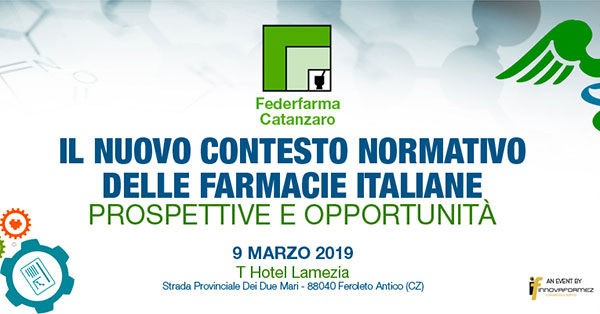 Lamezia,“Il nuovo contesto normativo delle farmacie italiane”: il 9 marzo convegno Federfarma