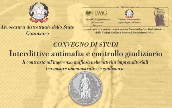 Convegno studi “Interdittive antimafia e controllo giudiziario” al Marca di Catanzaro