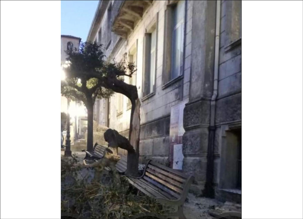 Crolla pezzo cornicione Comune Girifalco, nessun ferito