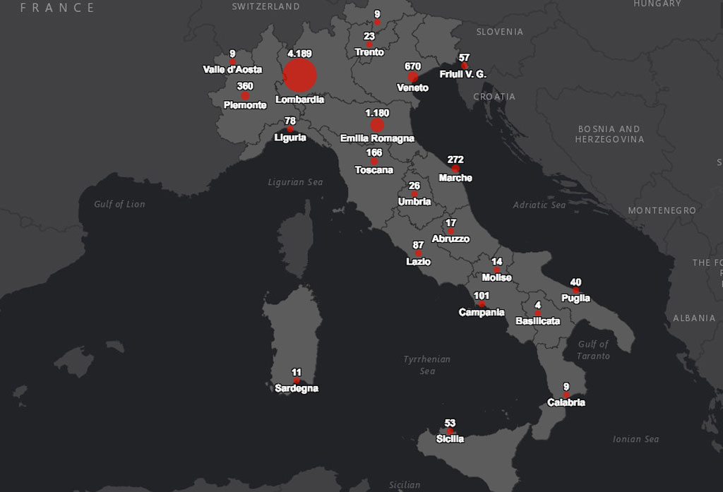 Coronavirus, in Calabria 9 contagiati e 113 tamponi effettuati: la mappa regione per regione