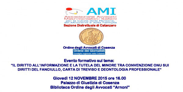 Avvocati e giornalisti discutono di diritto al'informazione e tutela minori a Cosenza