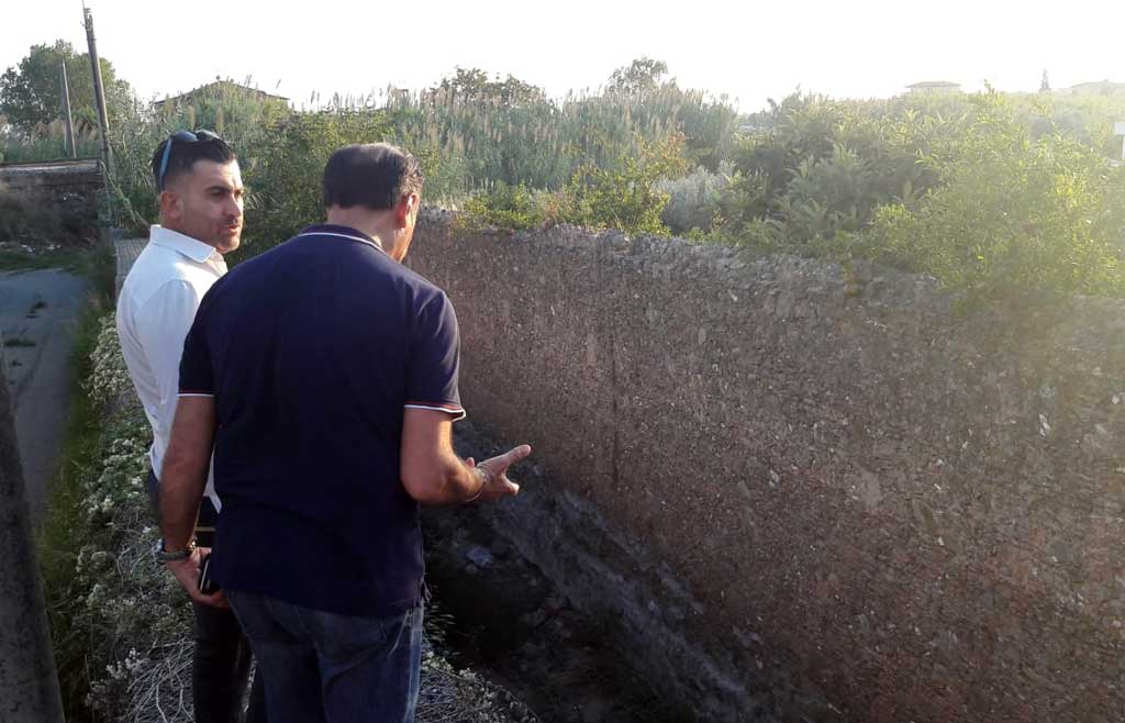 Lamezia, sopralluogo di Cristiano al torrente Fosso Fella: "Rischio esondazione è concreto"
