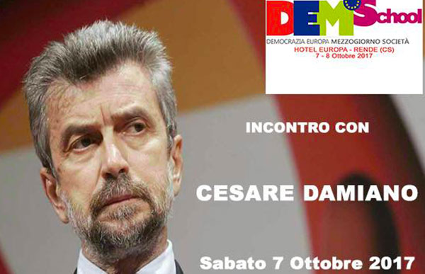 Cesare Damiano a Rende: "L'occupazione al sud cresce ma non è ancora di qualità"