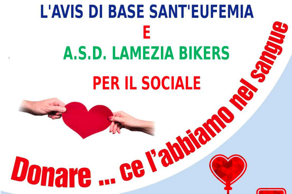 Giornata di donazione di sangue con l'Asd Lamezia Bikers