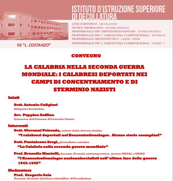 Convegno “La Calabria nella seconda guerra mondiale”, doppio incontro a Lamezia e Decollatura