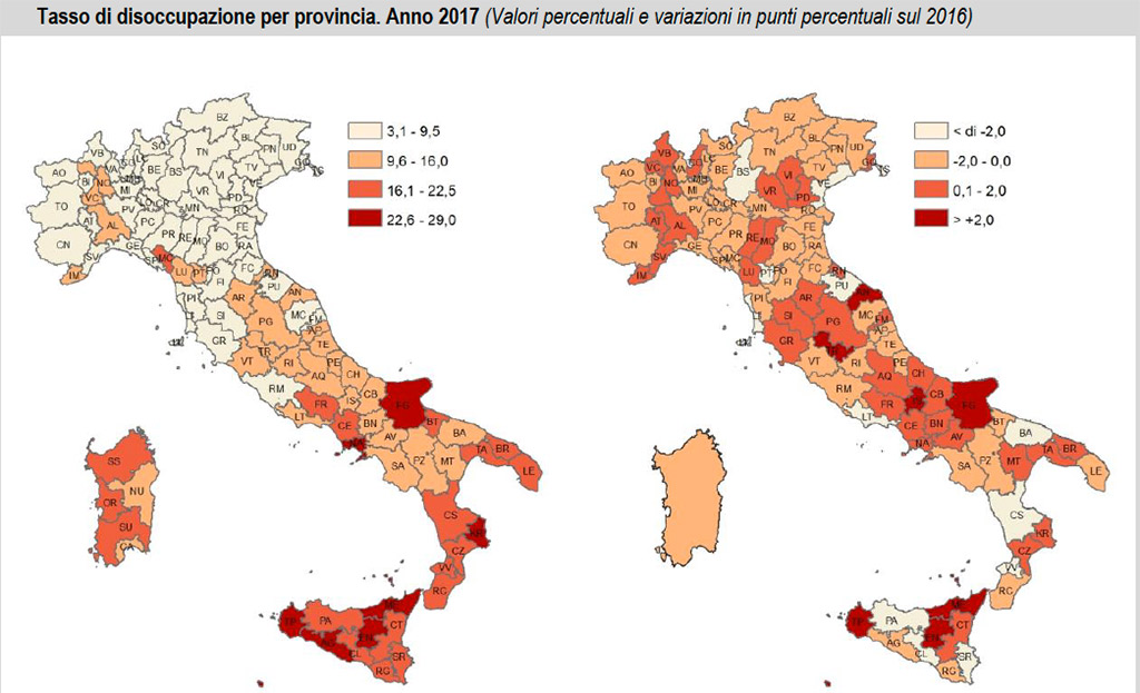 Istat: disoccupazione in calo per la Calabria, -1,6% nel 2017